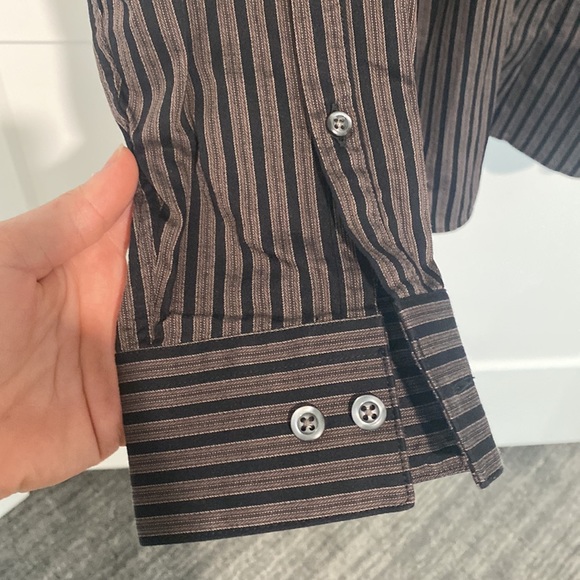 APT.9 Striped Long Sleeve Dress Shirt - Picture 6 of 9